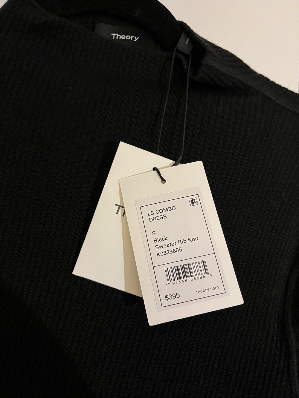 Theory Black Long-Sleeve Button-Front Midi Dress - Picture 3 of 6